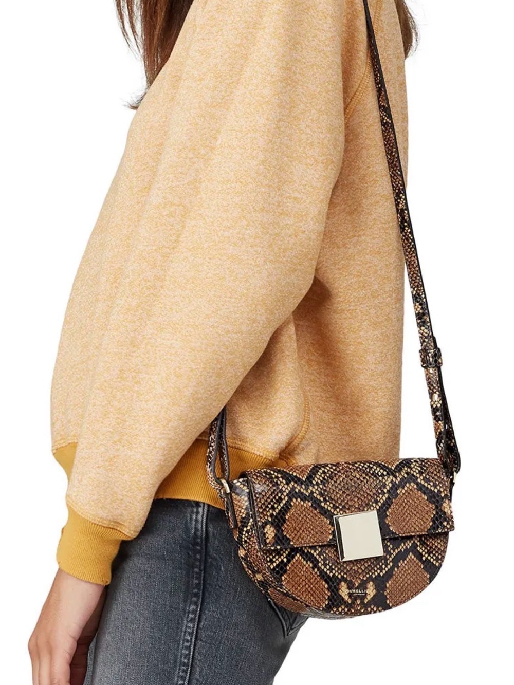 Demellier London Snake- mini Oslo Crossbody Bag never used